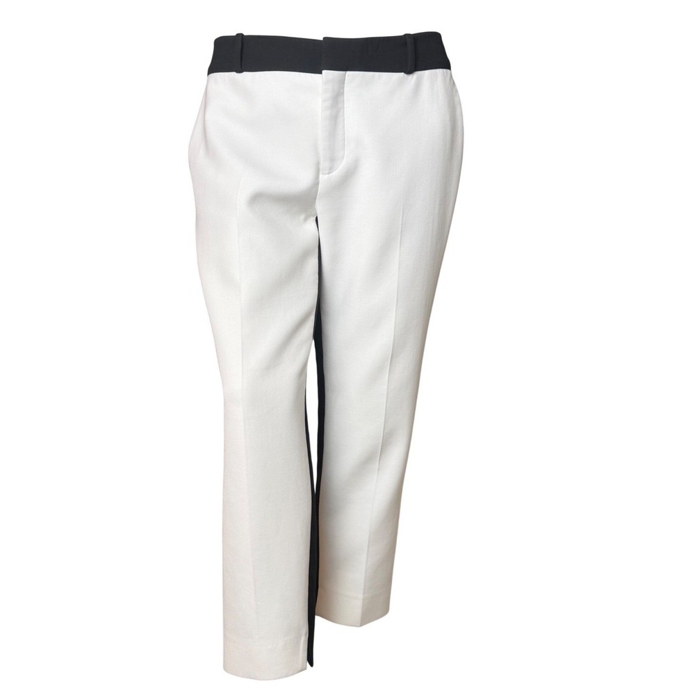 Zara Cropped Dress Pants Black White Colorblock Quiet Luxury Office Siren Large